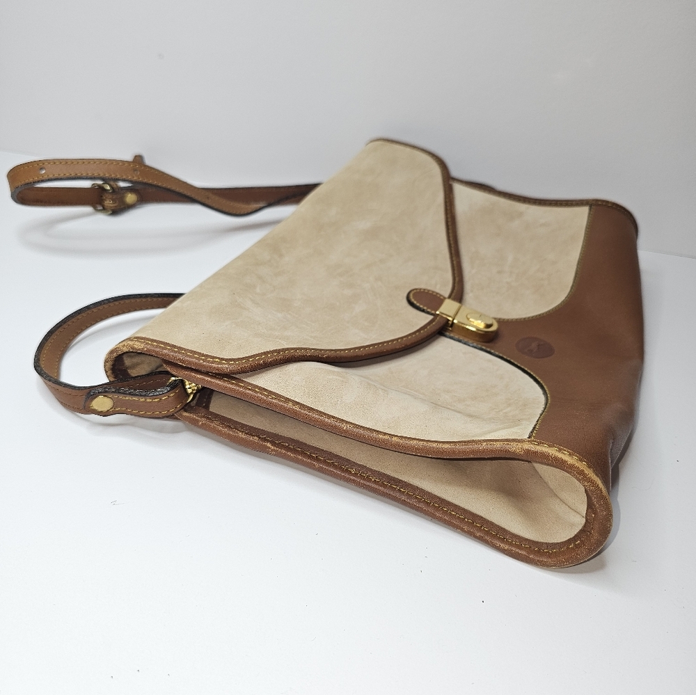 VTG Harness Elegant Tan and Cream Shoulder Bag - Picture 2 of 16